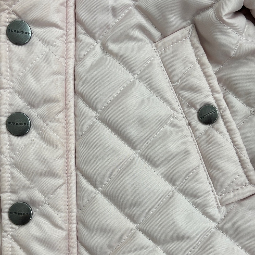 Burberry Kids Light Pink Quilted Puffer Coat - Picture 3 of 6
